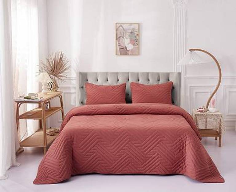 Покрывало с наволочками 50*70 2шт 160х220 50х70 SOFI DE MARKO МОРИЦ  100%пэ терракотовый_Каталог-v2_MIRTECK